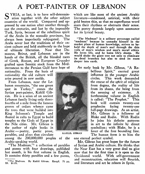 A Poet-Painter of Lebanon