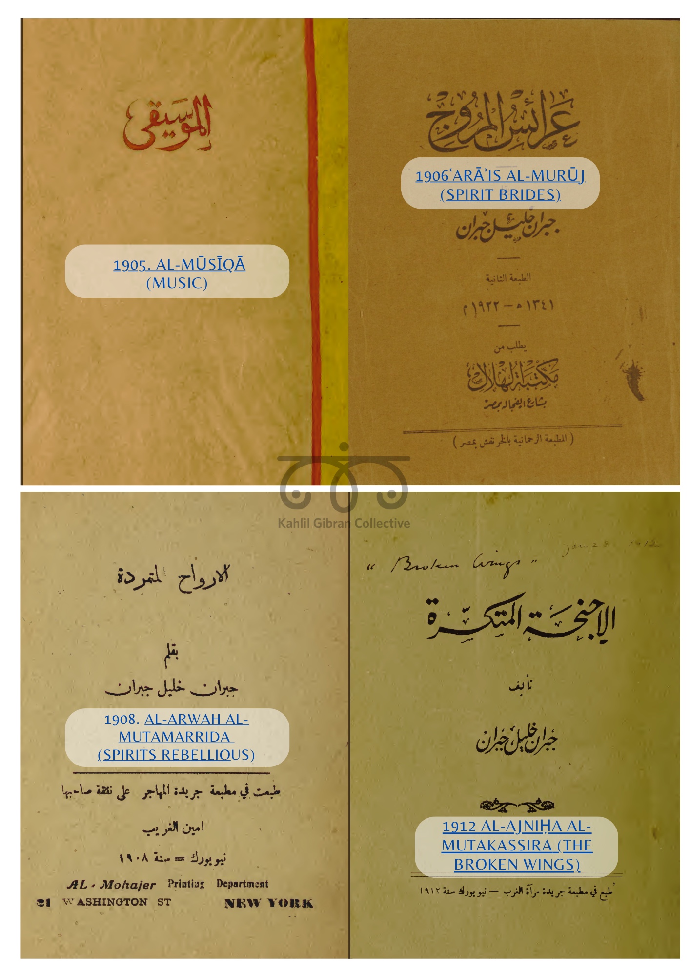 Kahlil Gibran - Early Publication of Arabic Books
