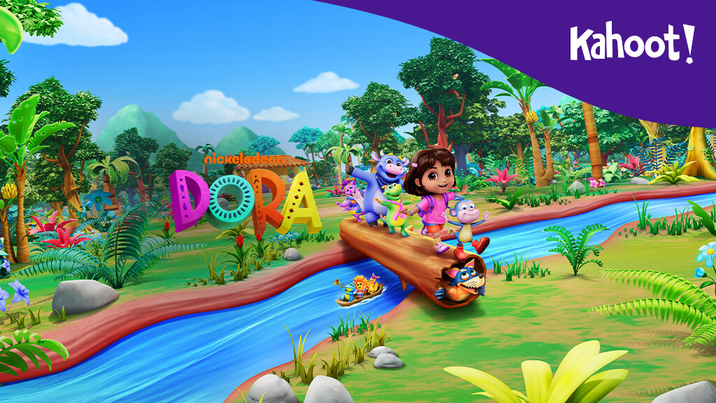 Dora with Nickelodeon and Kahoot! logos