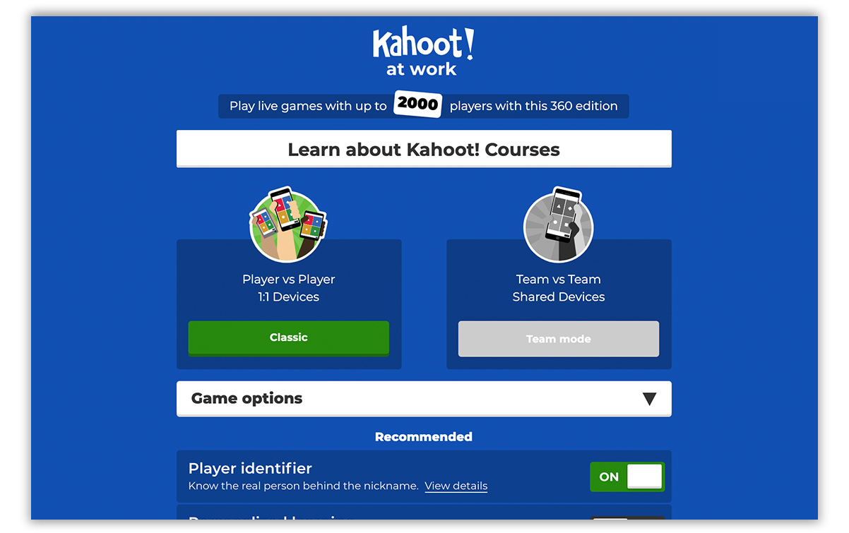 Engaging Kahoot! game session at work, enhancing training and learning experiences through interactive online games.