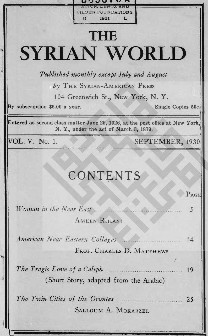 Greatness, The Syrian World, 5, 1, September 1930