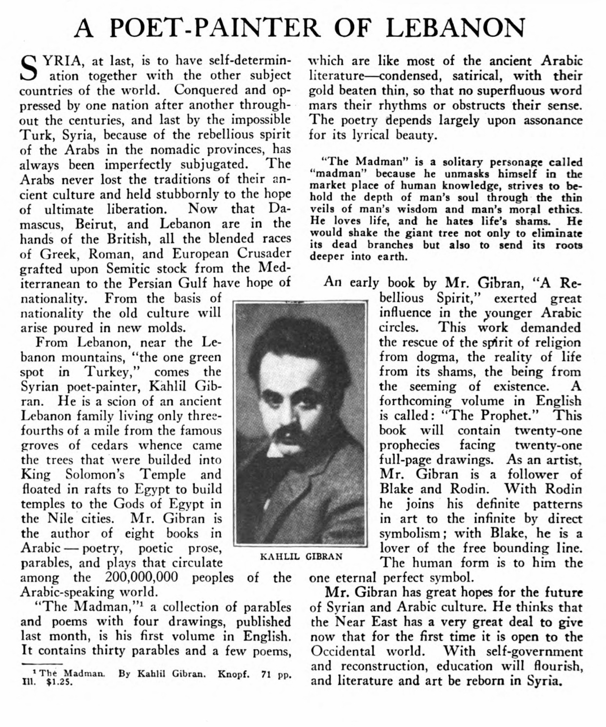 American Review of Reviews - A Poet-Painter of Lebanon